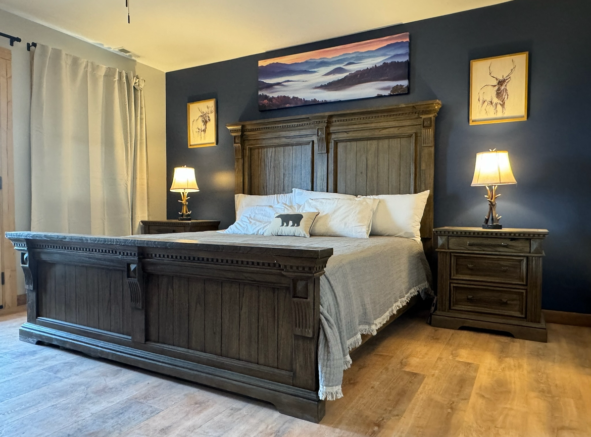 Bedroom 1 · Main-floor king suite · A quiet place to unwind