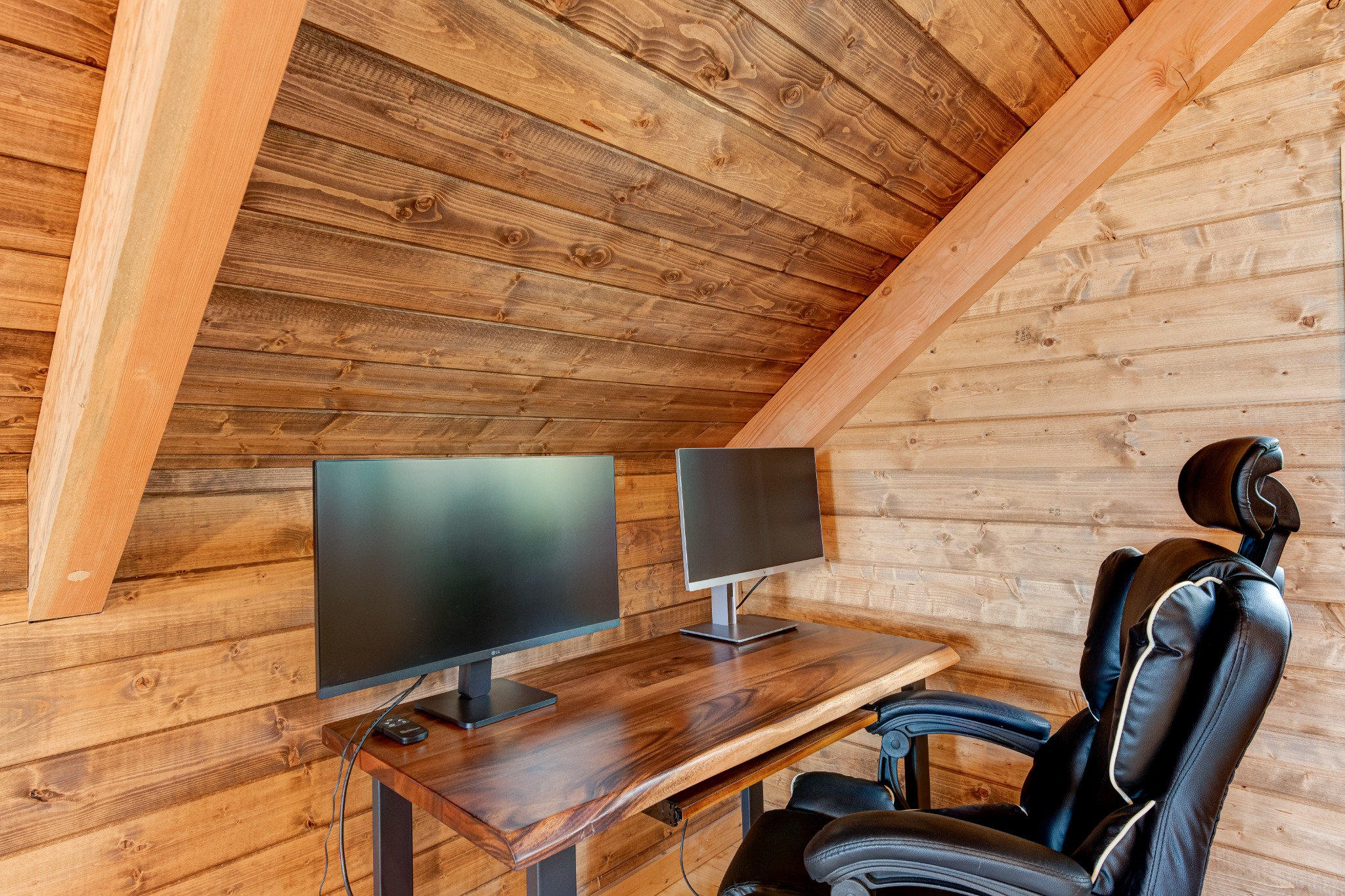 Workstation · A dedicated desk with dual monitors