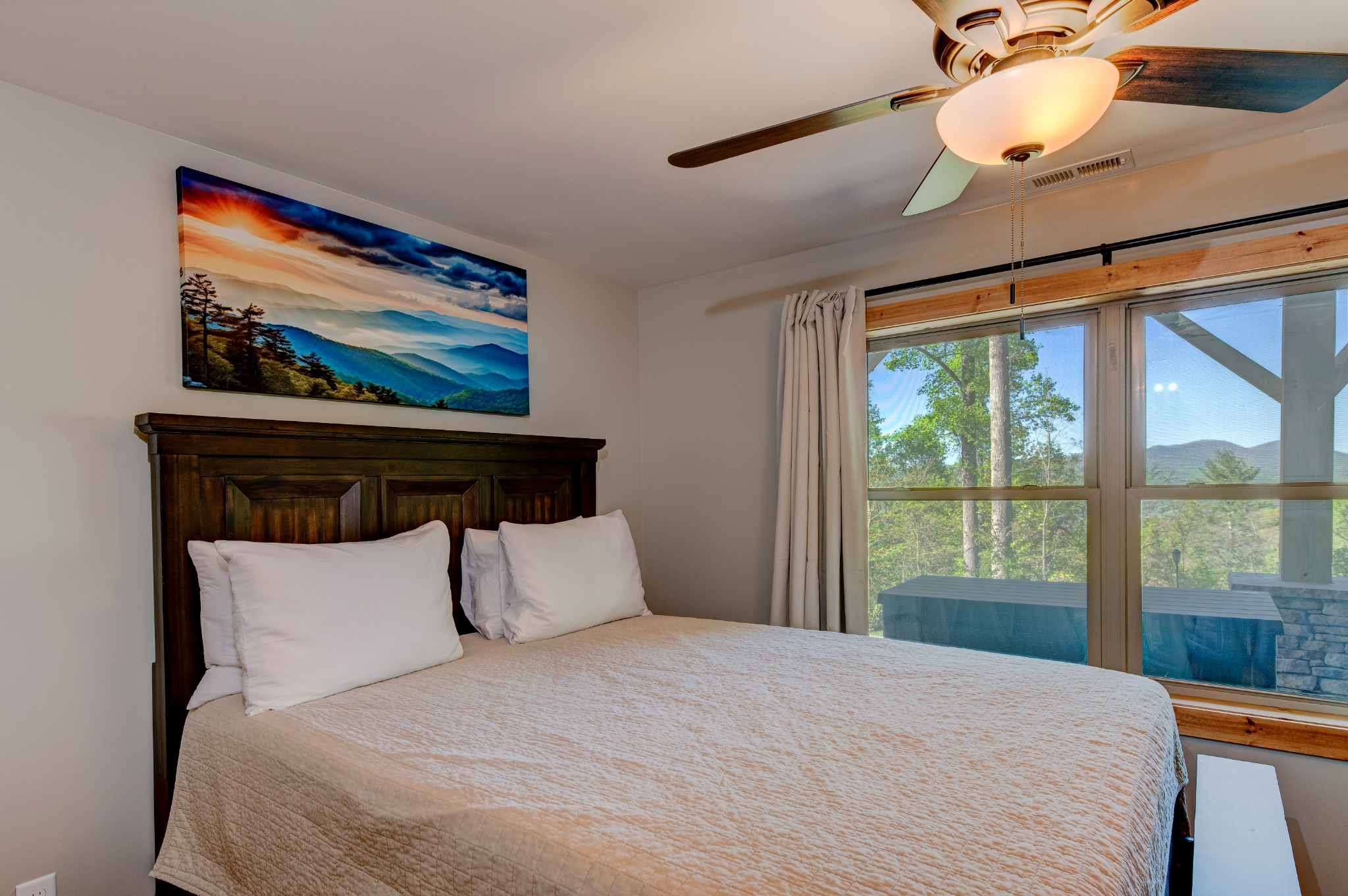 Bedroom 3 · Window overlooking the covered patio